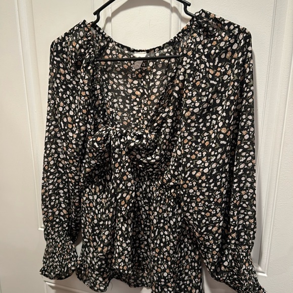 Floral long sleeve blouse top - Picture 1 of 5
